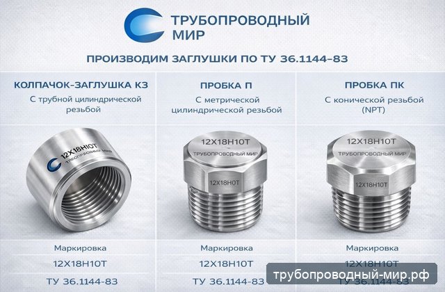 Заглушка трубопроводная: обработка формы и кромок для закрытия торца трубного или емкостного участка